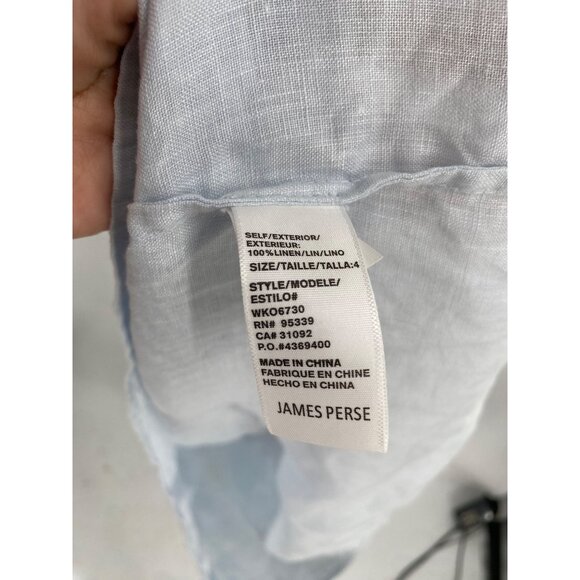 JAMES PERSE GATHERED LINEN DRESS SIZE 4(XL) MINIMALIST COTTAGECORE LAGENLOOK - Picture 4 of 6